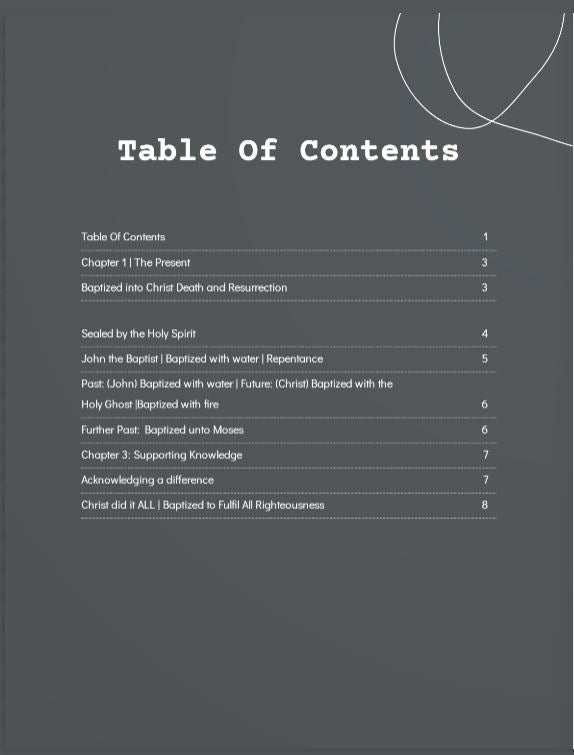 The best Bible Verse Bible Study resources Baptism ebook table of contents