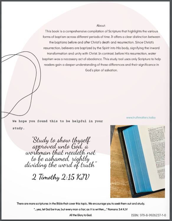 The best Bible Verse Bible Study resources Baptism ebook About back cover