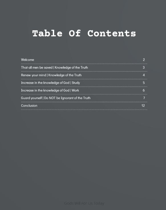 The best Bible Verse Bible Study resources Gods Will part one ebook table of contents