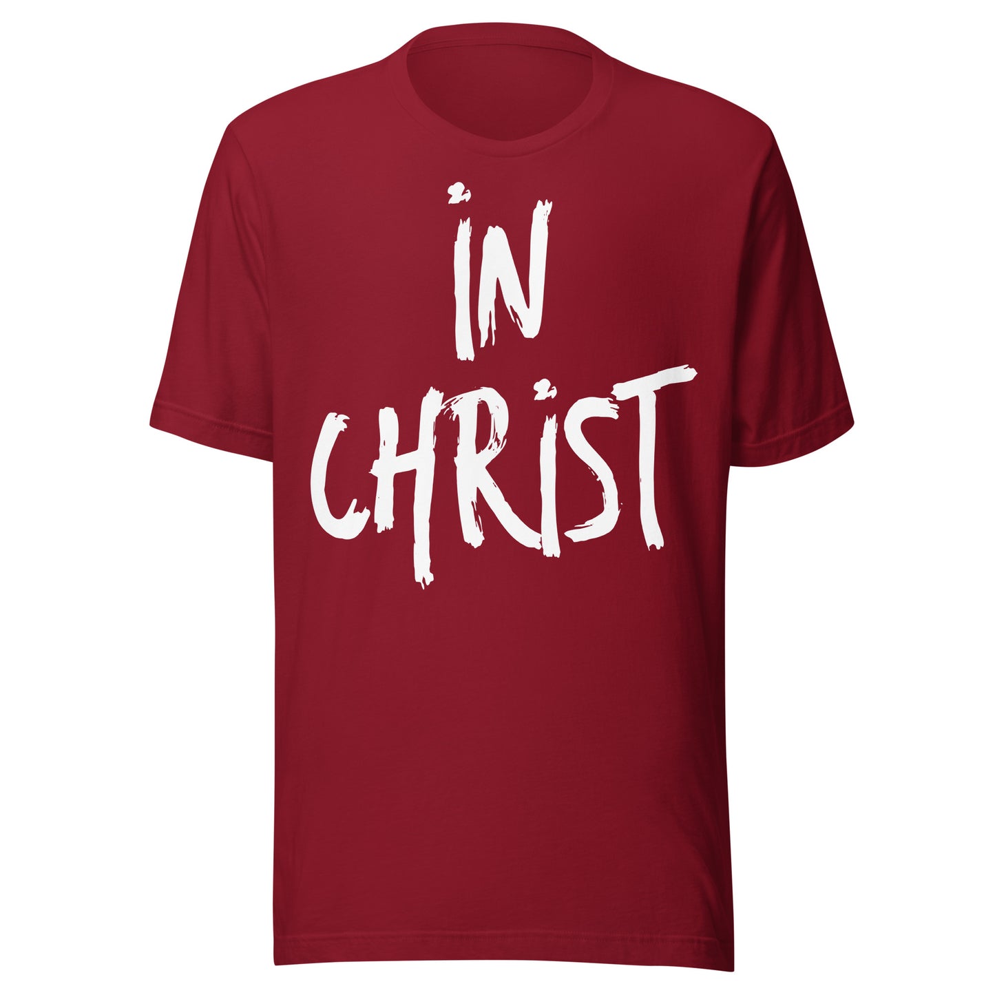 Wear your Faith in this In Christ t-shirt in cardinal.