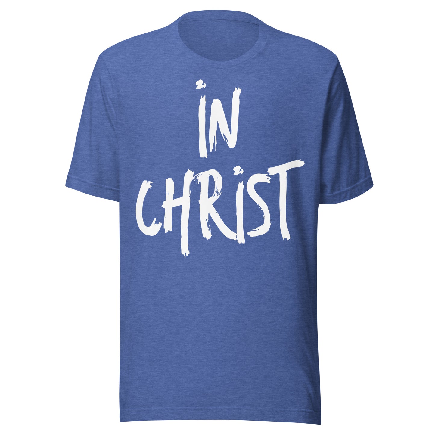 Wear your Faith in this In Christ t-shirt in true royal heather.
