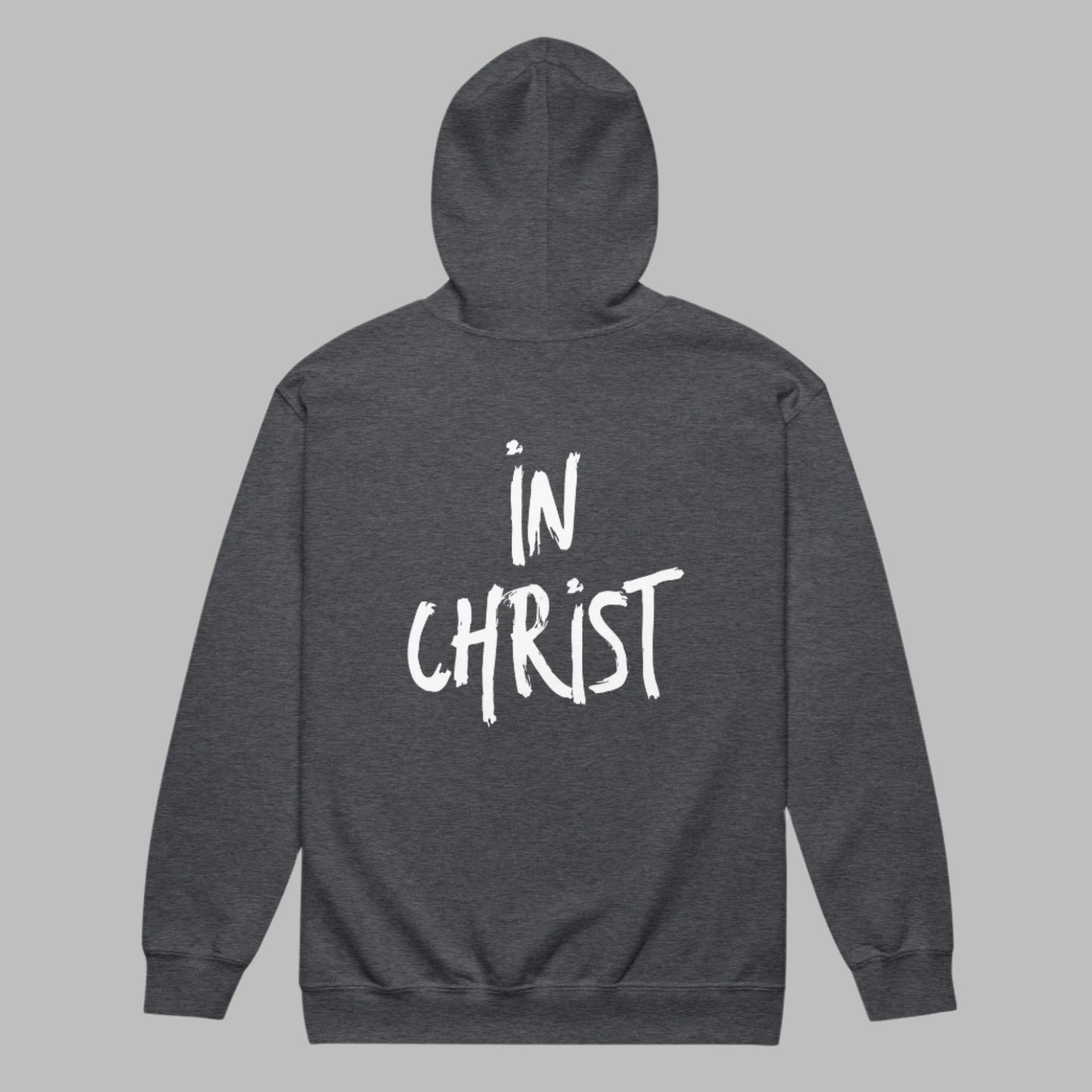 Back of In Christ Zipper Hoodie-Bible Verse