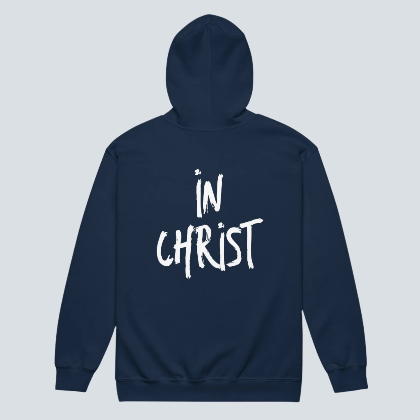 Back of In Christ Zipper Hoodie-Bible Verse